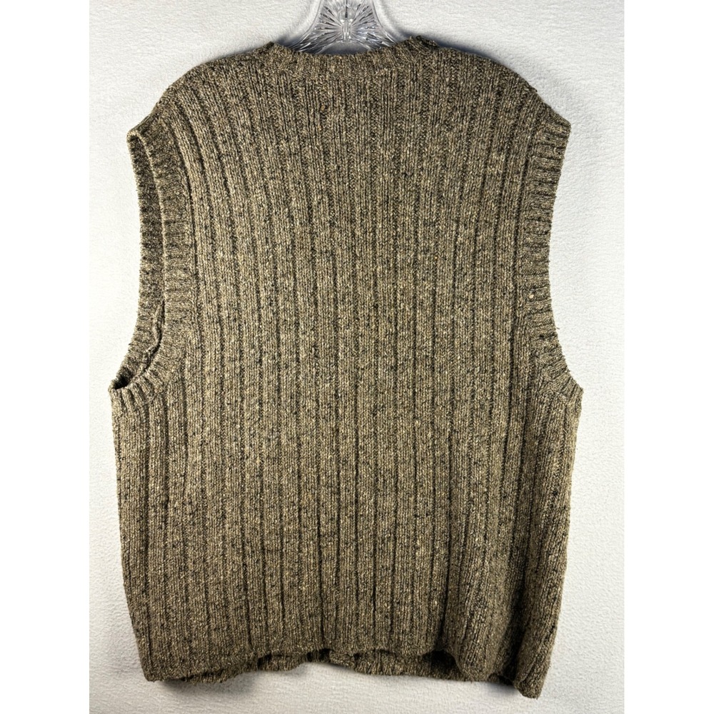 Original Structure Blue Workwear Mens XL Wool Silk Blend Cable Knit Cardigan Vst - Picture 4 of 9